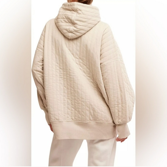 FP Movement Sprint To Finish Quilted Hoodie Medium( Fits Lg XL) Beige - Picture 3 of 8